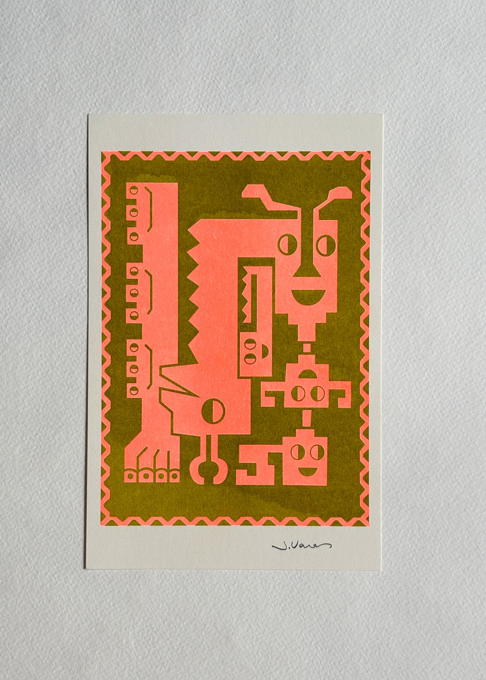 Risograph Print 5" x 7" - "Connected"