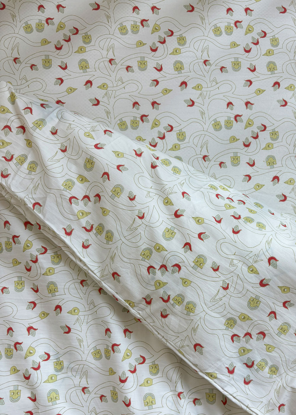 ORGANIC Crib Duvet Cover - “Bird and Corn”