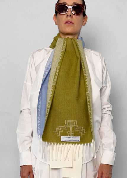 小物 WTAPS WRAP 01 / SCARF green 25aw SCARF - Baby Alpaca moss green / light blue – JAVIERA VARAS STUDIO