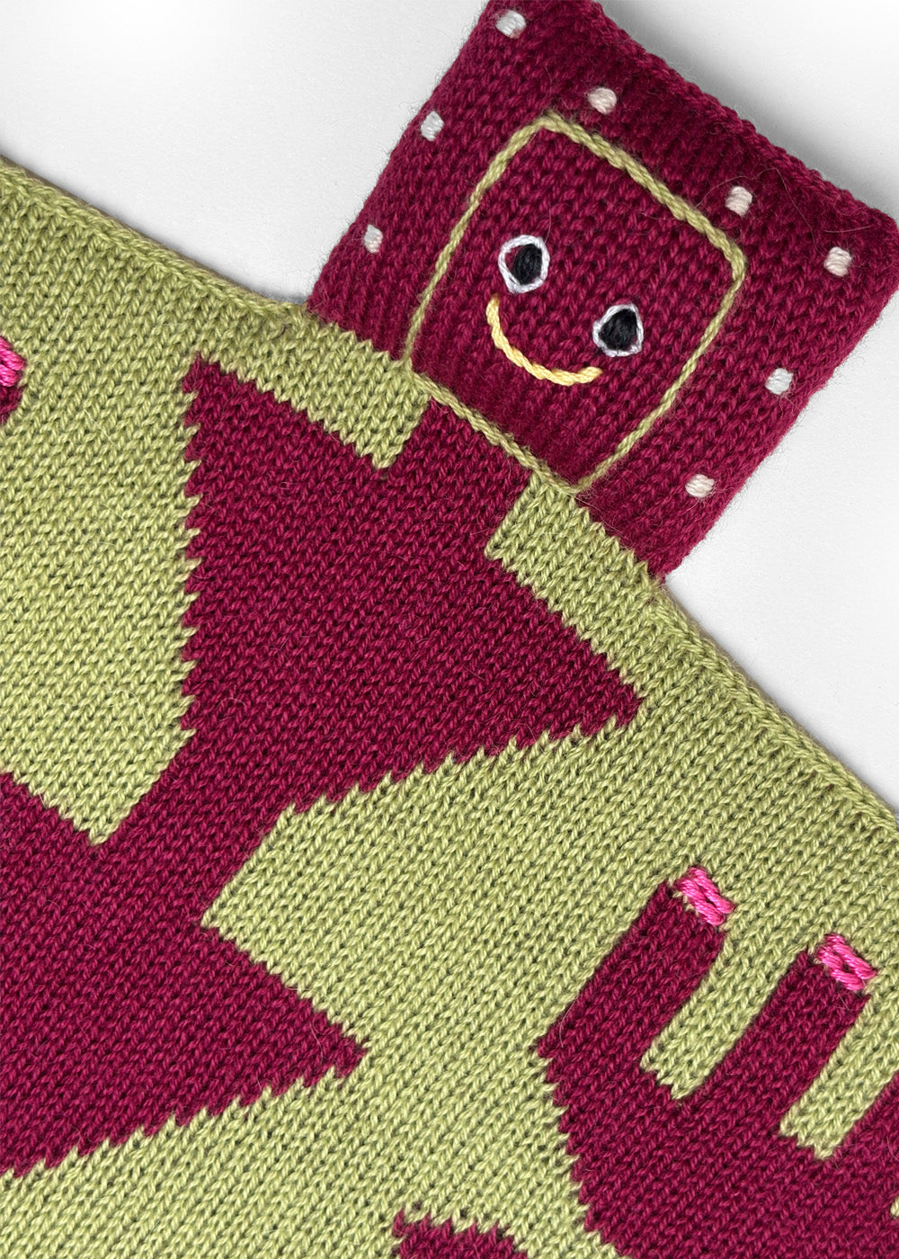 Lovey - Geometric Friend BURGUNDY / GREEN